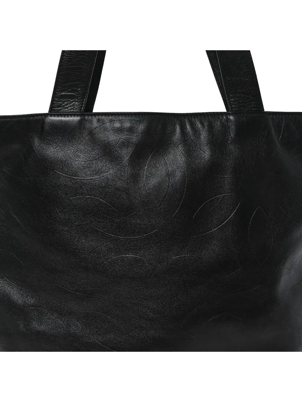Chanel Lambskin Cc Embossed Tote Black #286453C11B